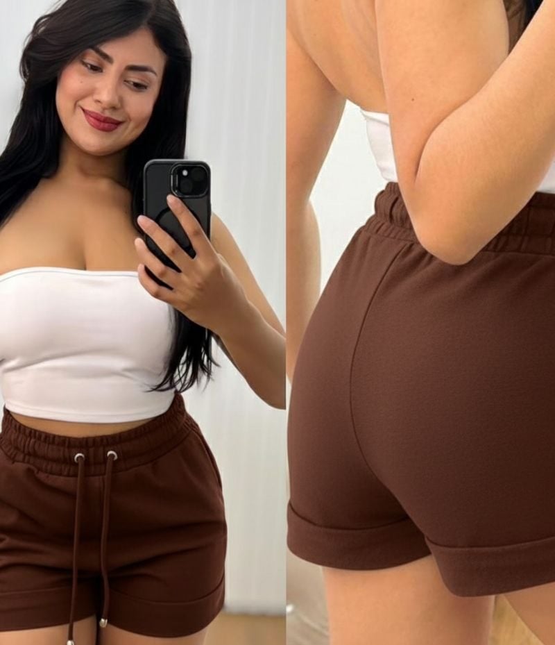 shorts moletinho preto