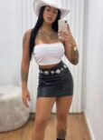 saia de couro aline