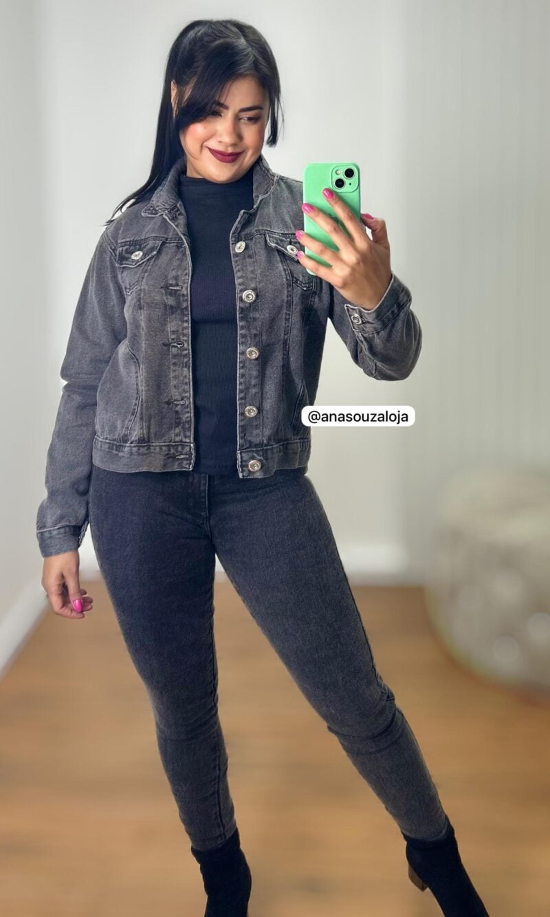 jaqueta jeans marmorizada