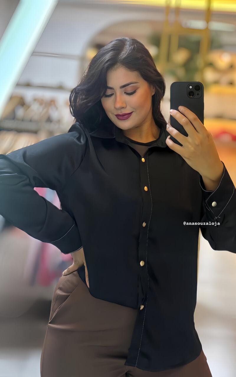 camisa amelie marrom