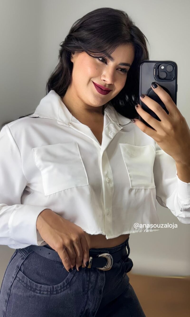 cropped camisa bermont branco