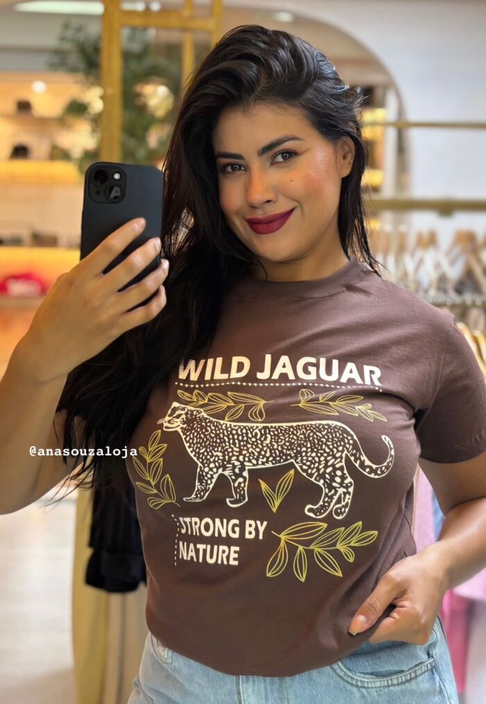 tshirt jaguar marrom