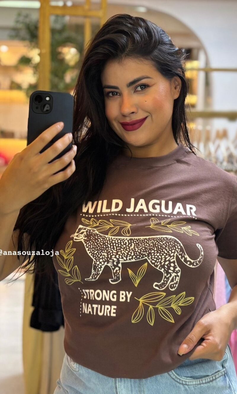 tshirt jaguar marrom