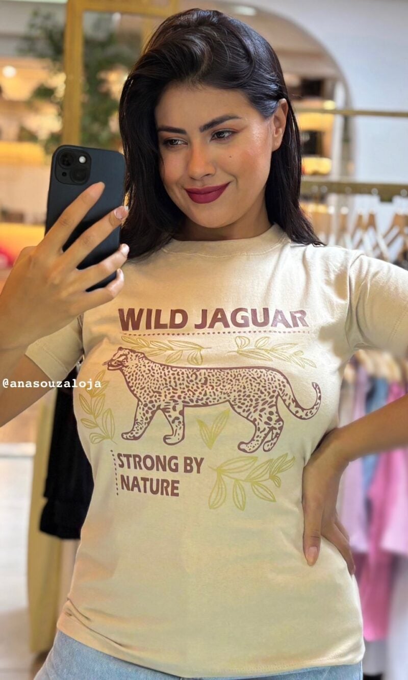 tshirt jaguar marrom