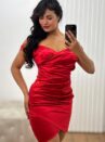 vestido cetim damares vermelho