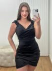 vestido cetim damares vermelho