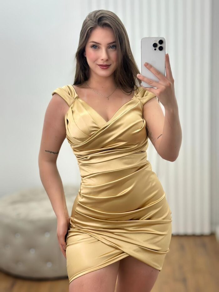 vestido cetim damares vermelho
