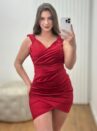 vestido cetim damares vermelho