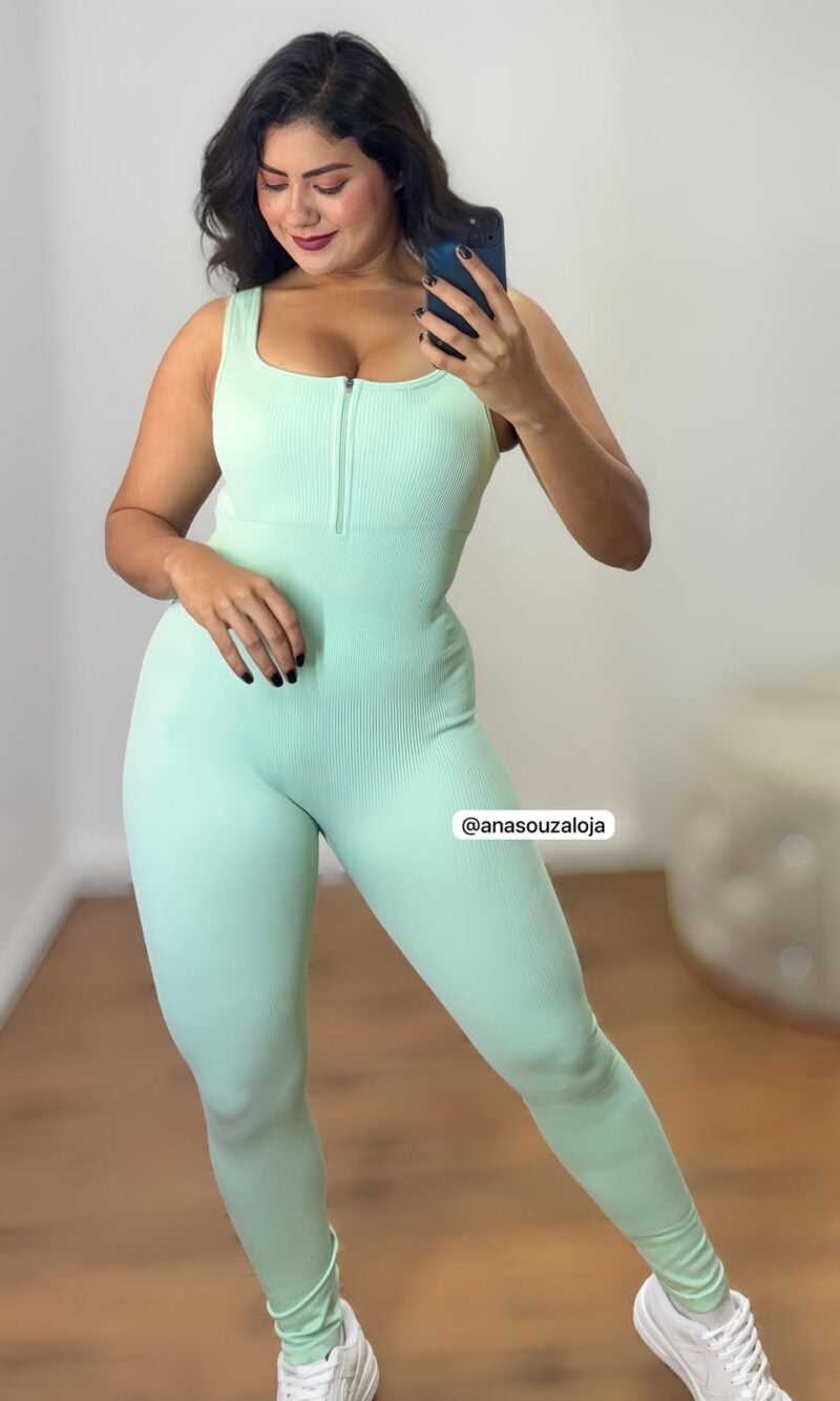 macacao fitness longo verde