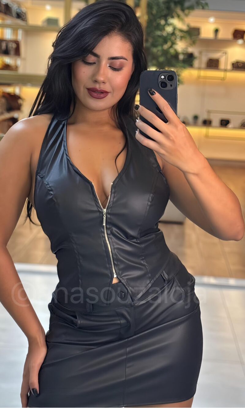 blusinha courino nathalia marrom